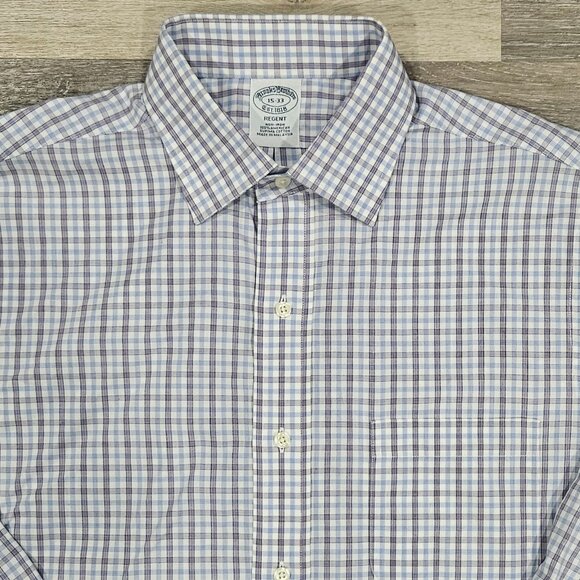 Brooks Brothers Regent Supima Cotton Check Shirt 15-33 - Picture 1 of 5